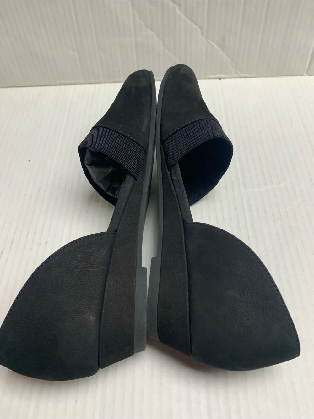 Eileen Fisher Ida Black D’orsay Suede Minimalist Flats Size 9